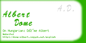 albert dome business card